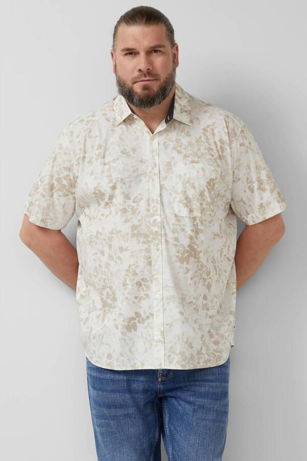 S.Oliver Big Size regular casual overhemd beige