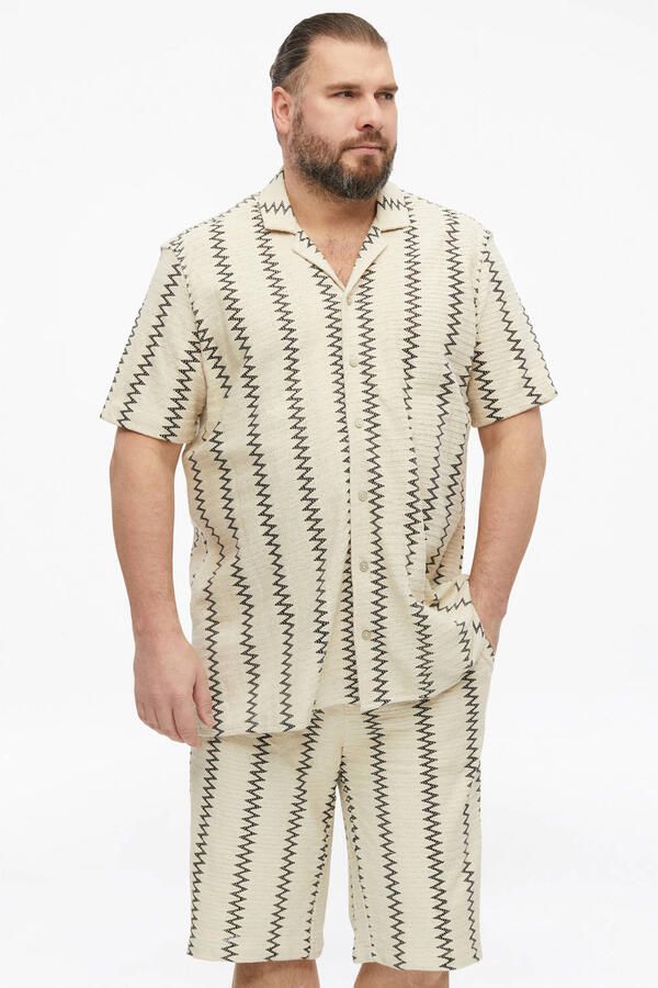 S.Oliver Big Size regular casual overhemd beige