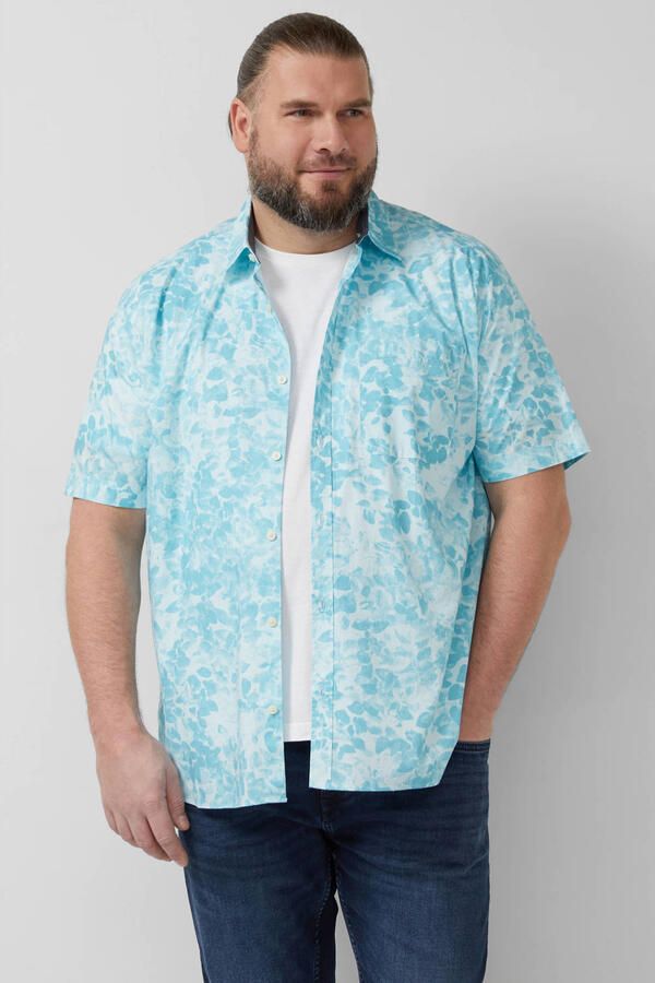 S.Oliver Big Size regular casual overhemd turquoise