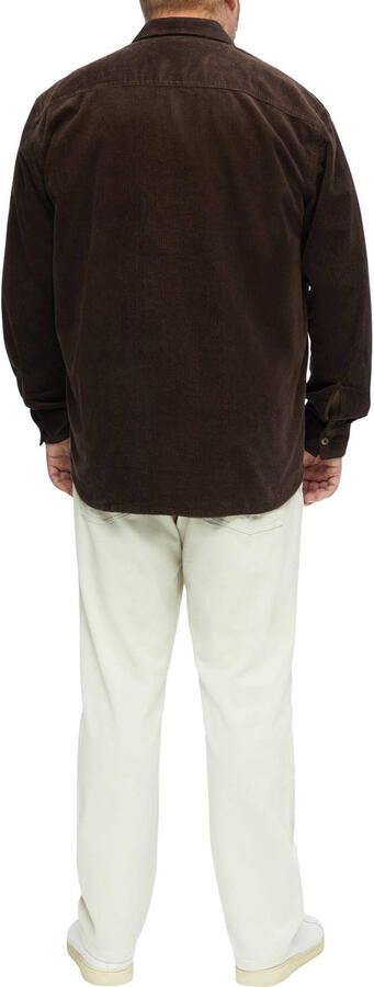 S.Oliver Big Size regular fit corduroy overhemd donkerbruin - Foto 2