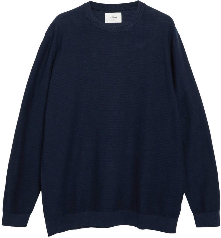 S.Oliver Big Size regular fit gebreide trui blauwzwart