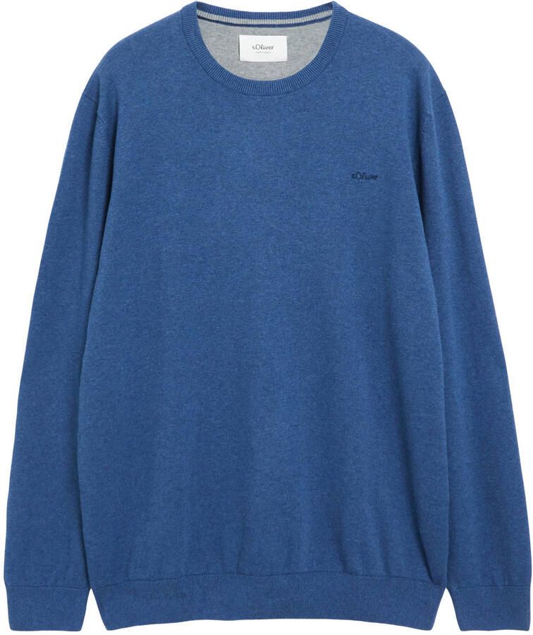 S.Oliver Big Size regular fit gebreide trui donkerblauw
