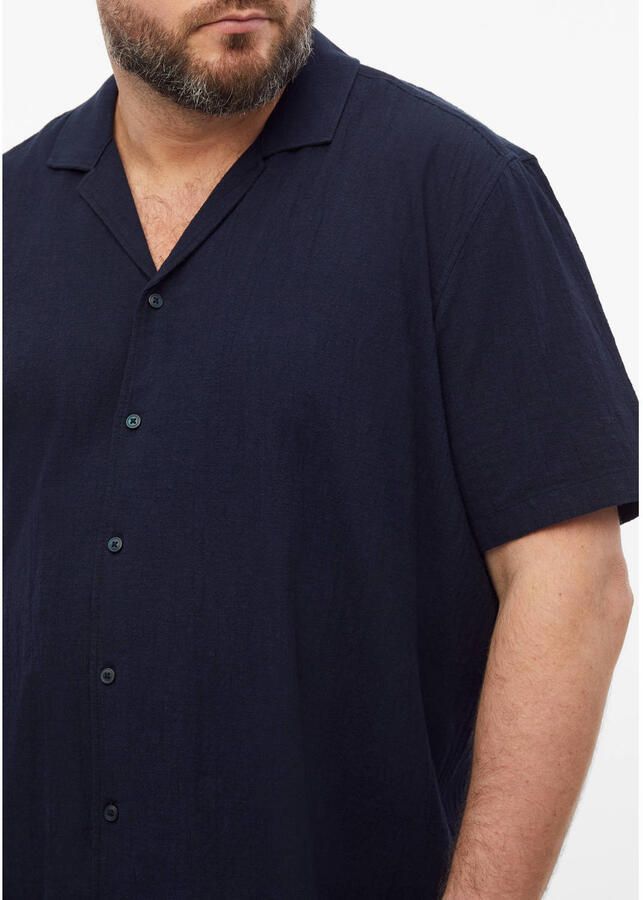 S.Oliver Big Size regular fit gehaakt overhemd donkerblauw - Foto 2