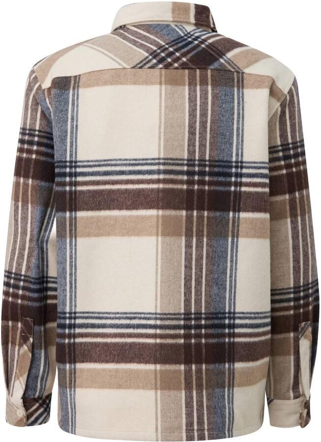 S.Oliver Big Size regular fit geruit overshirt grijs - Foto 2