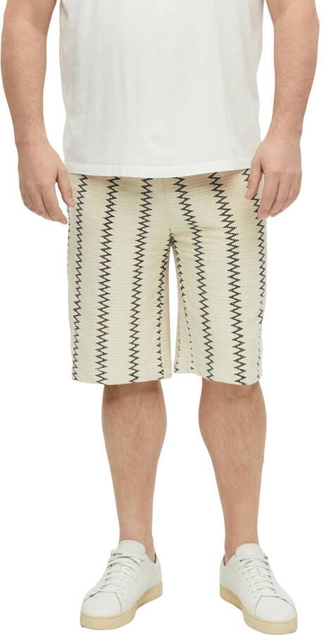 S.Oliver Big Size regular fit korte broek met print beige
