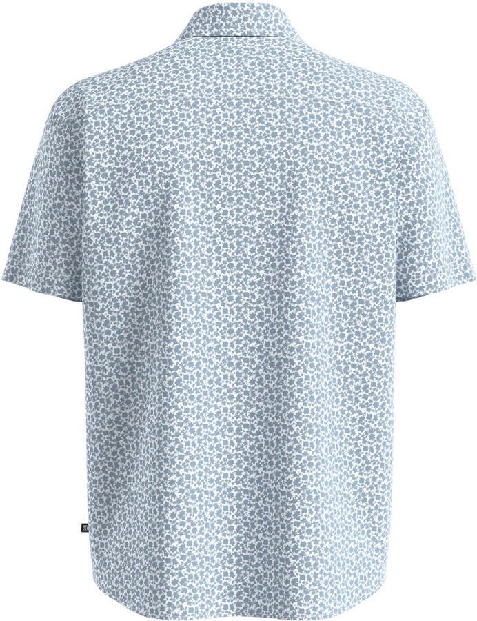 S.Oliver Big Size regular fit overhemd met print lichtblauw