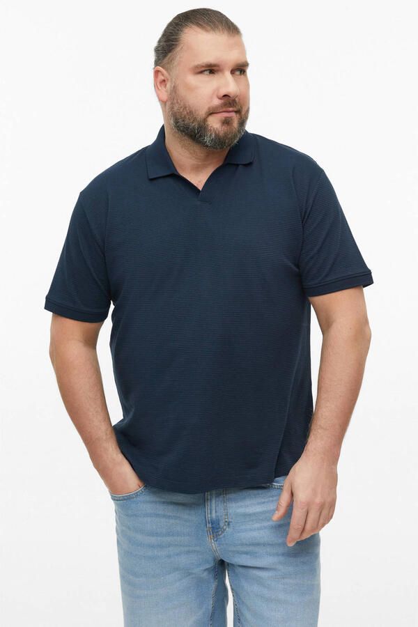 S.Oliver Big Size regular fit polo blauwzwart