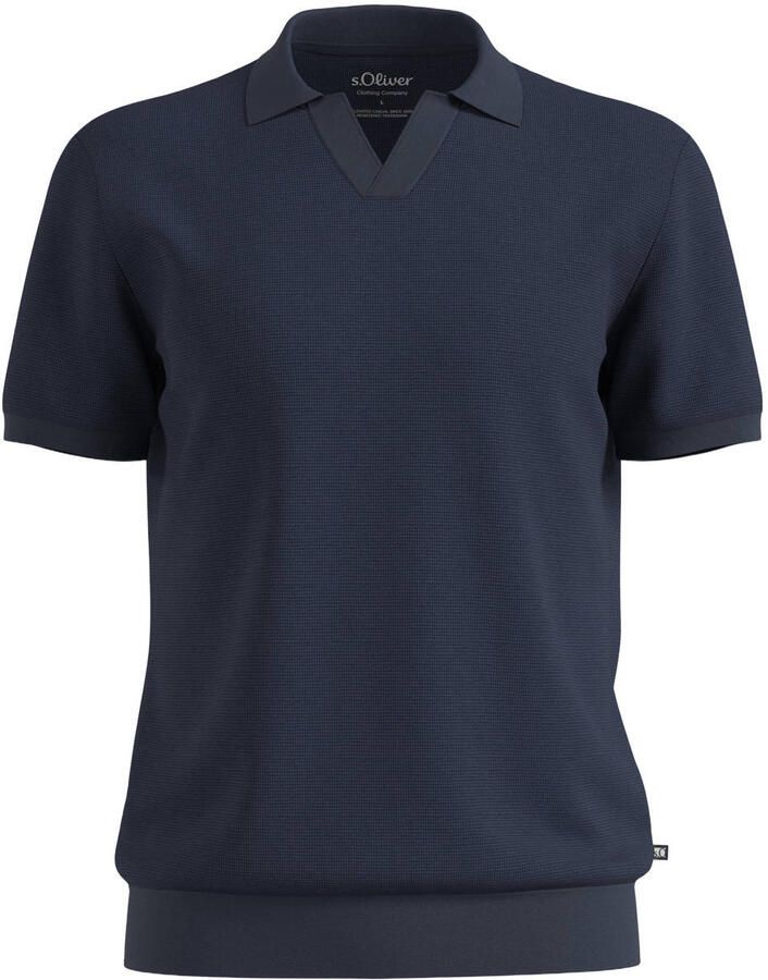S.Oliver Big Size regular fit polo blauwzwart