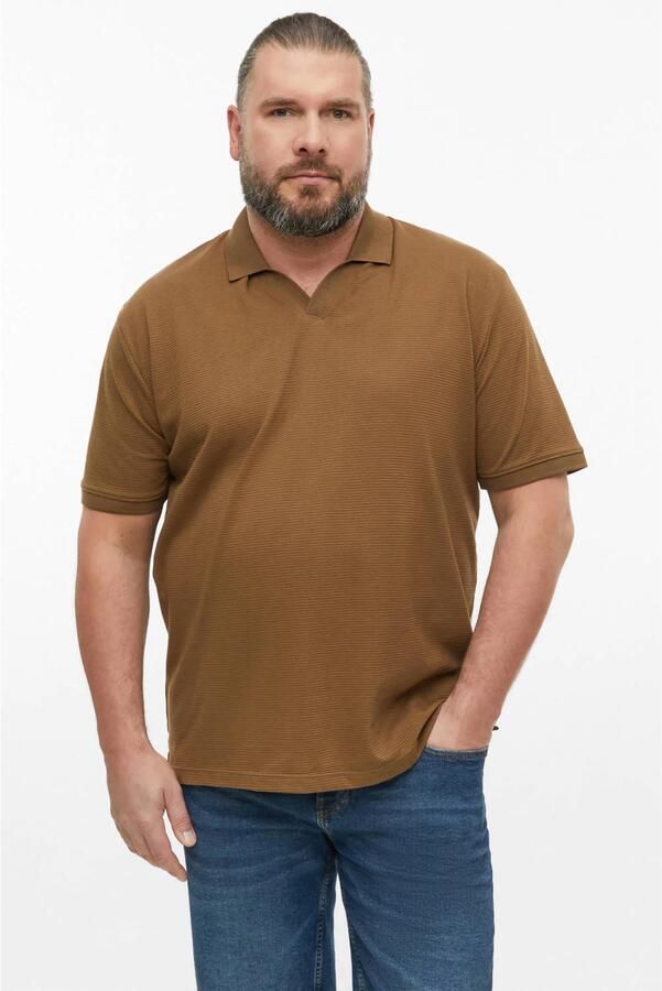 S.Oliver Big Size regular fit polo bruin
