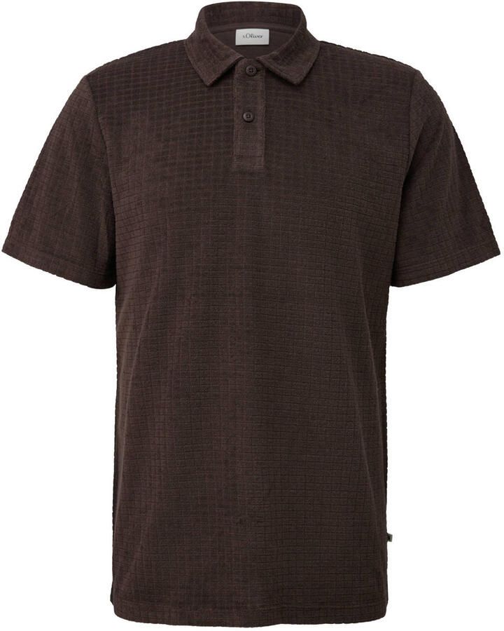 S.Oliver Big Size regular fit polo donkerbruin