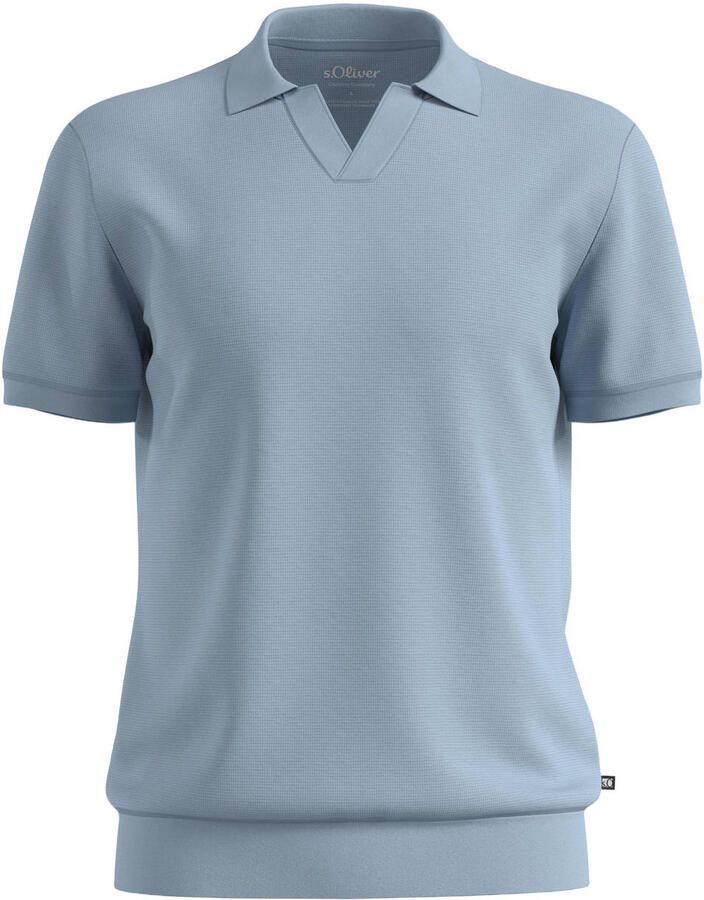 S.Oliver Big Size regular fit polo lichtblauw