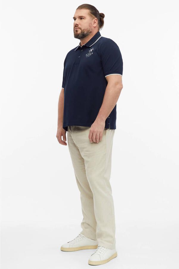 S.Oliver Big Size regular fit polo met print blauwzwart - Foto 3
