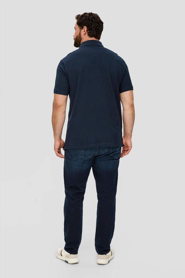 S.Oliver Big Size regular fit polo Plus Size blauw zwart - Foto 3