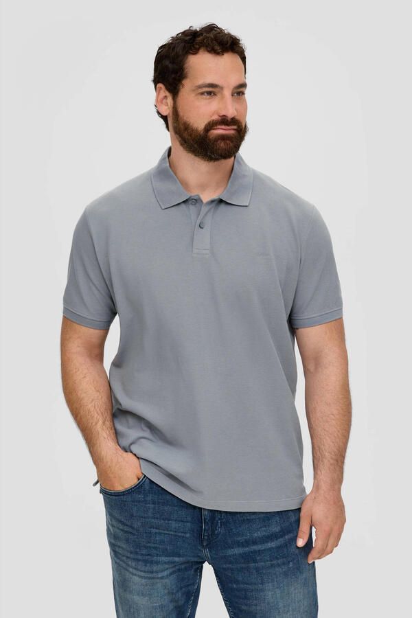 S.Oliver Big Size regular fit polo Plus Size grijs