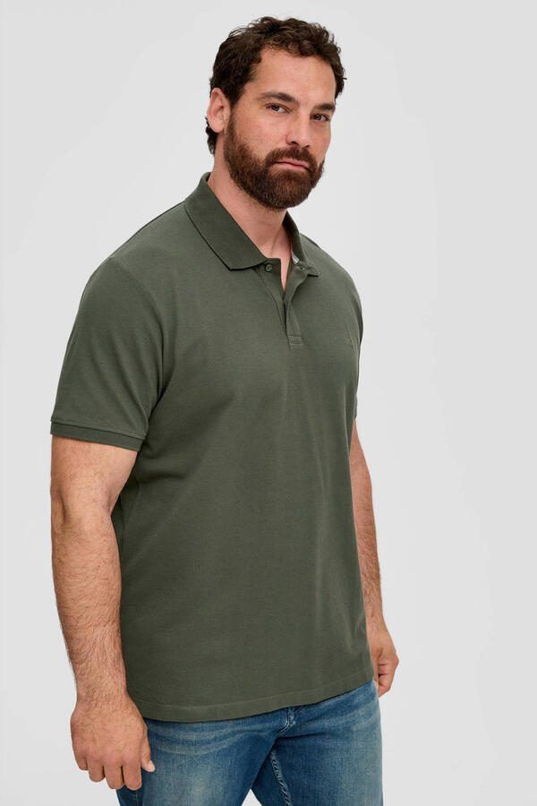 S.Oliver Big Size regular fit polo Plus Size kakigroen
