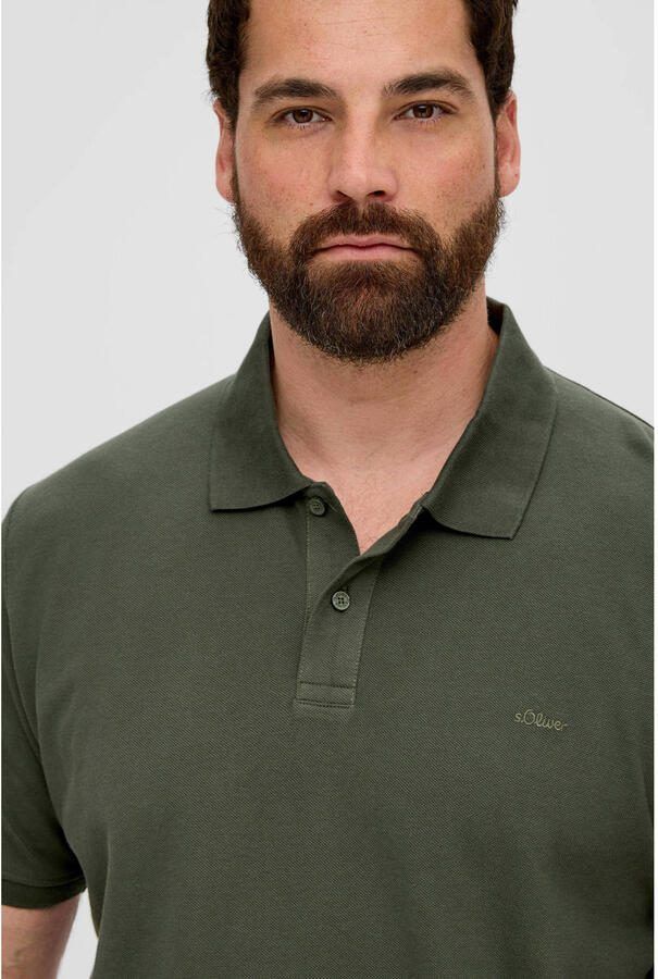 S.Oliver Big Size regular fit polo Plus Size kakigroen - Foto 2