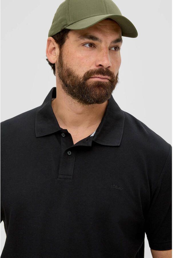 S.Oliver Big Size regular fit polo Plus Size zwart - Foto 2