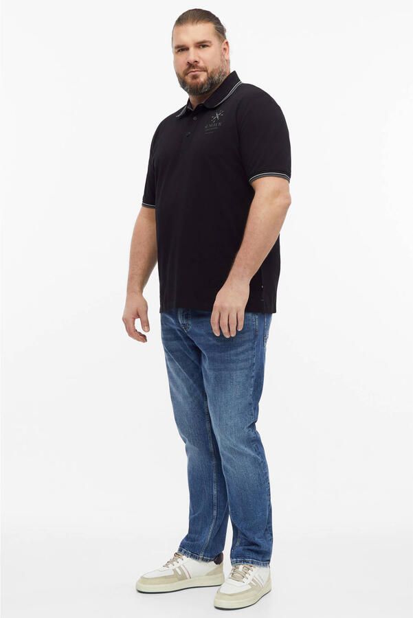 S.Oliver Big Size regular fit polo zwart - Foto 3