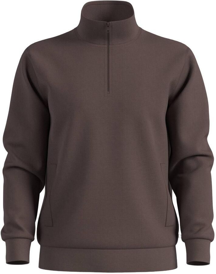 S.Oliver Big Size regular fit sweater donkerbruin