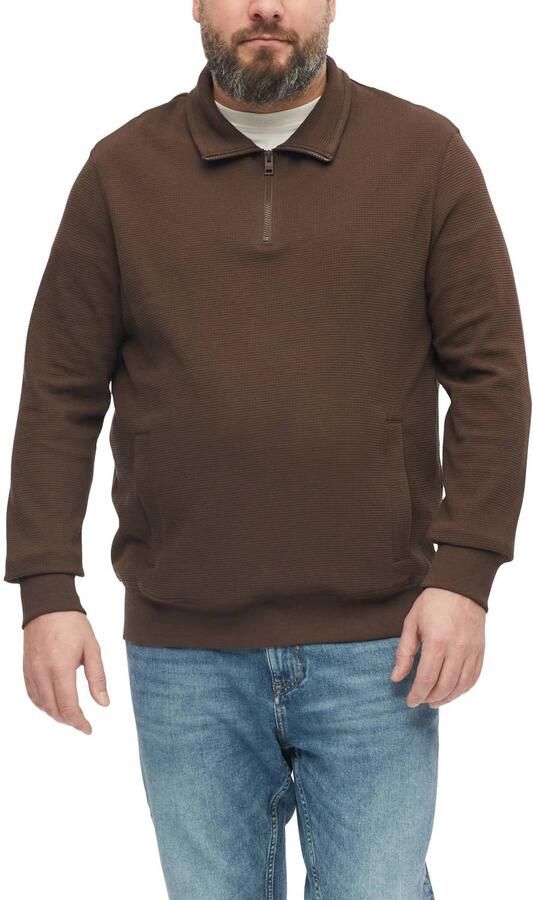 S.Oliver Big Size regular fit sweater donkerbruin