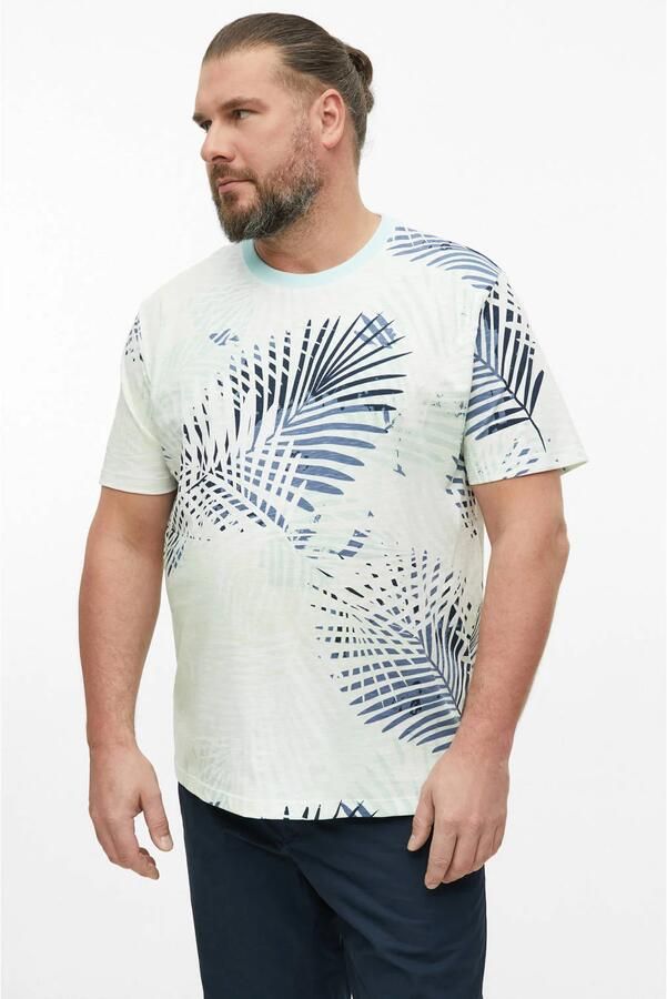 S.Oliver Big Size regular fit T-shirt met print turquoise