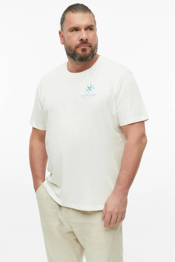 S.Oliver Big Size regular fit T-shirt met print wit