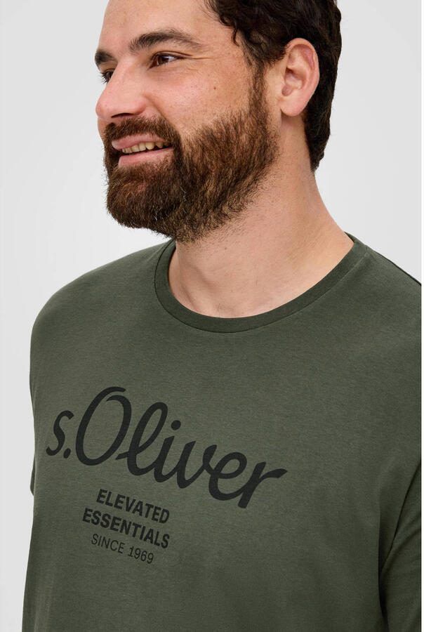 S.Oliver Big Size regular fit T-shirt Plus Size met printopdruk groen - Foto 2