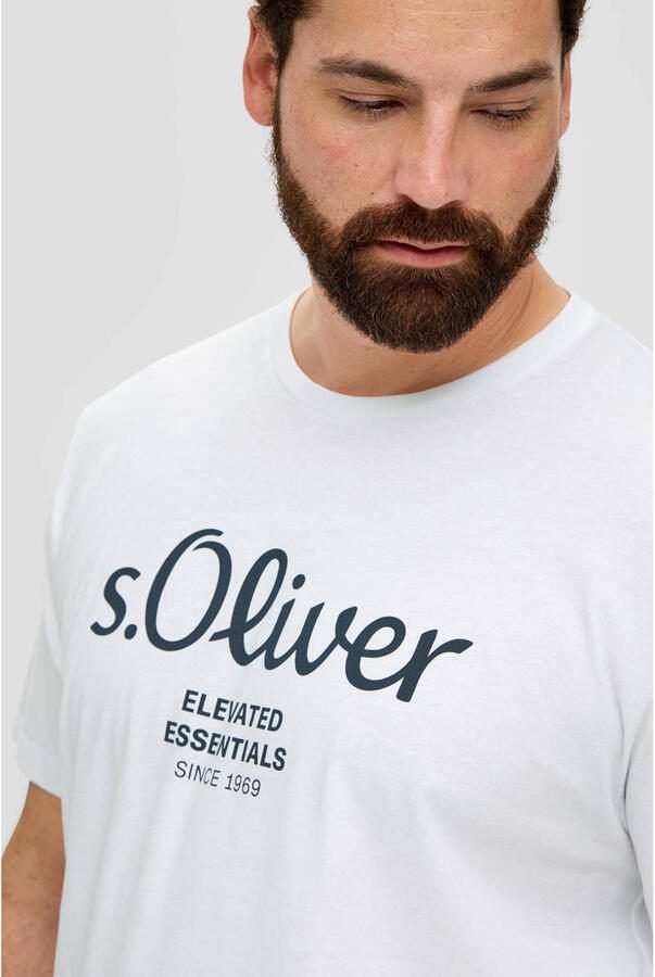 S.Oliver Big Size regular fit T-shirt Plus Size met printopdruk wit - Foto 2