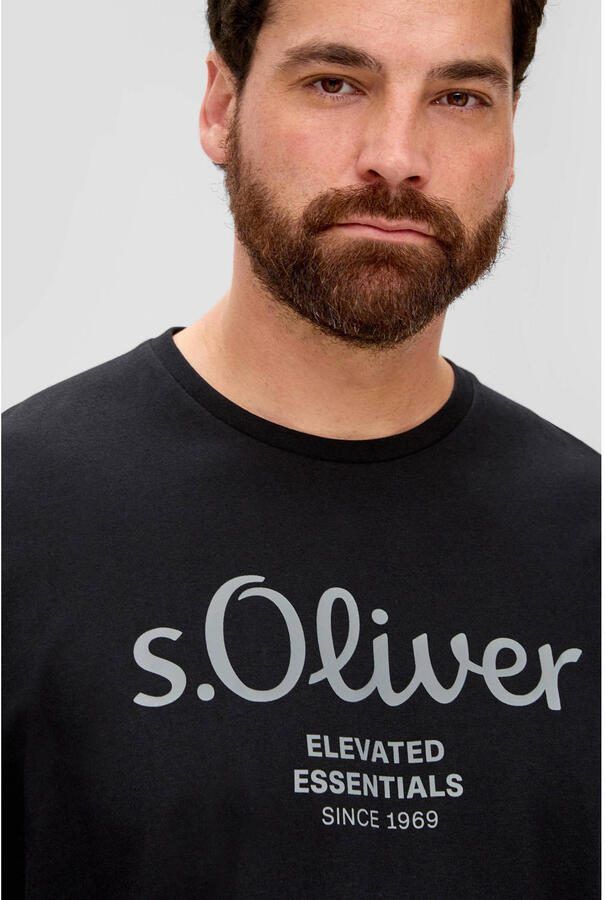 S.Oliver Big Size regular fit T-shirt Plus Size met printopdruk zwart - Foto 2