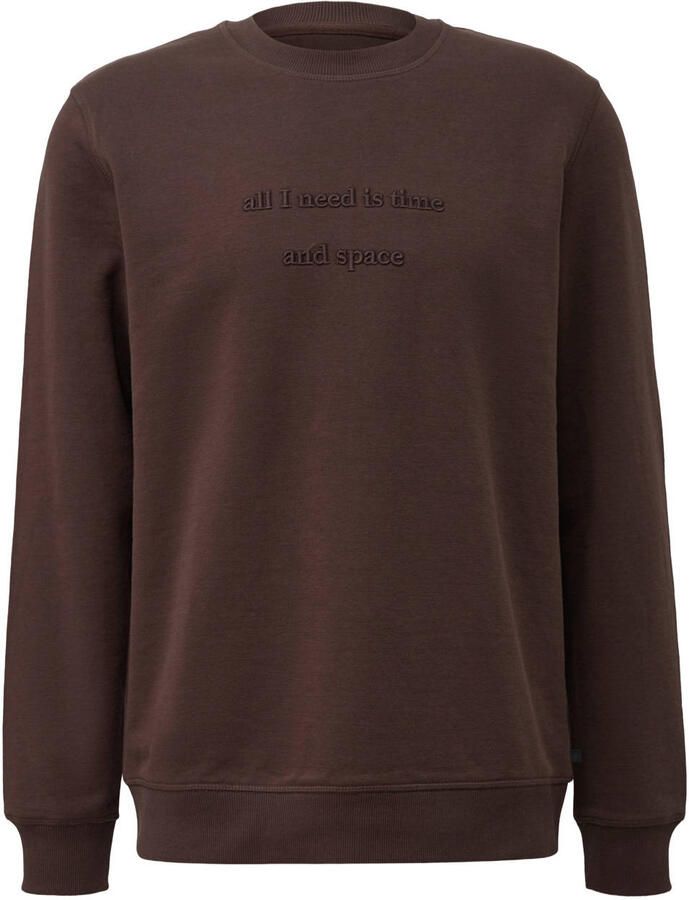 S.Oliver Big Size regular fit trui met borduursels bruin