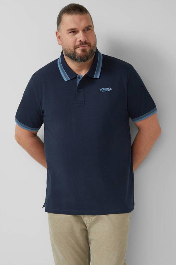 S.Oliver Big Size regular polo donkerblauw