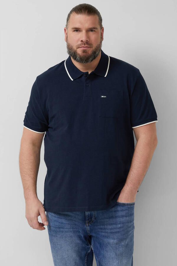 S.Oliver Big Size regular polo donkerblauw