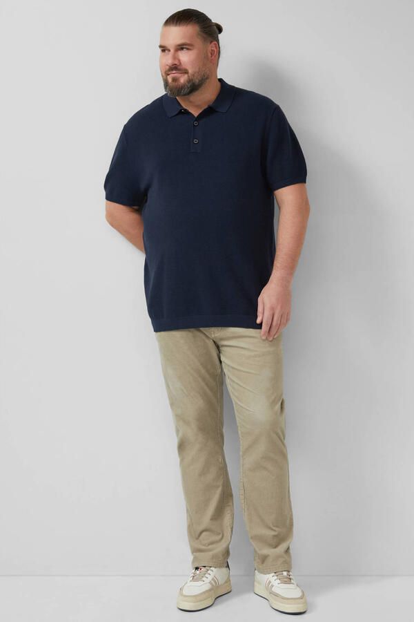 S.Oliver Big Size regular polo gebreid donkerblauw - Foto 2