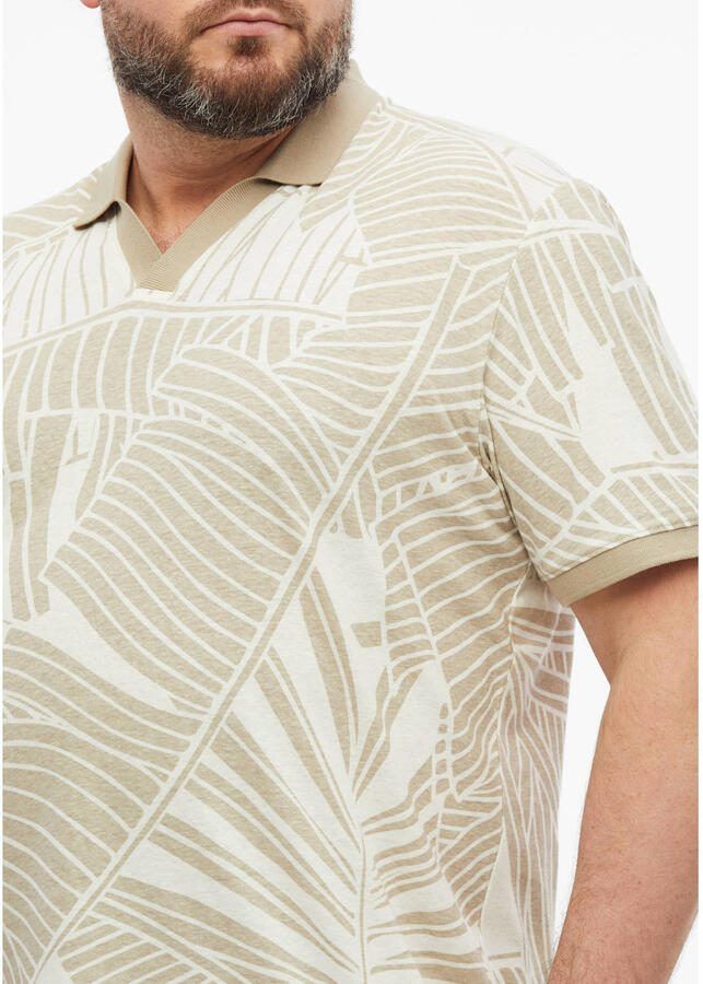 S.Oliver Big Size regular polo met linnen beige - Foto 2