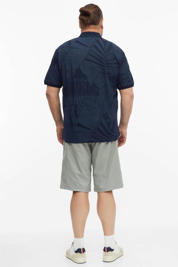 S.Oliver Big Size regular polo met linnen donkerblauw - Foto 3