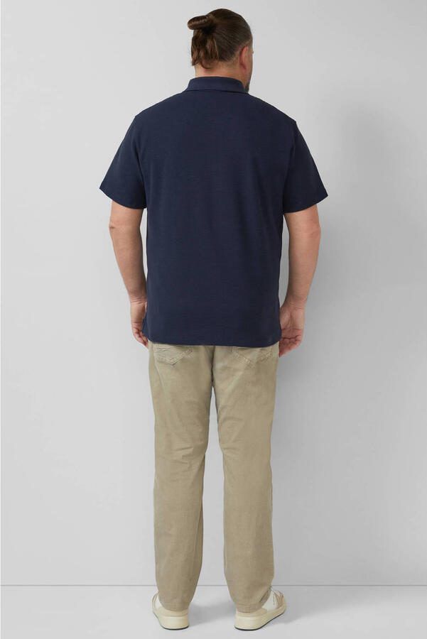 S.Oliver Big Size regular polo met textuur donkerblauw - Foto 2
