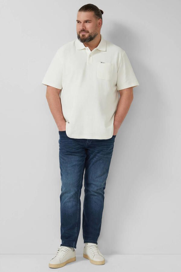 S.Oliver Big Size regular polo met textuur wit - Foto 3