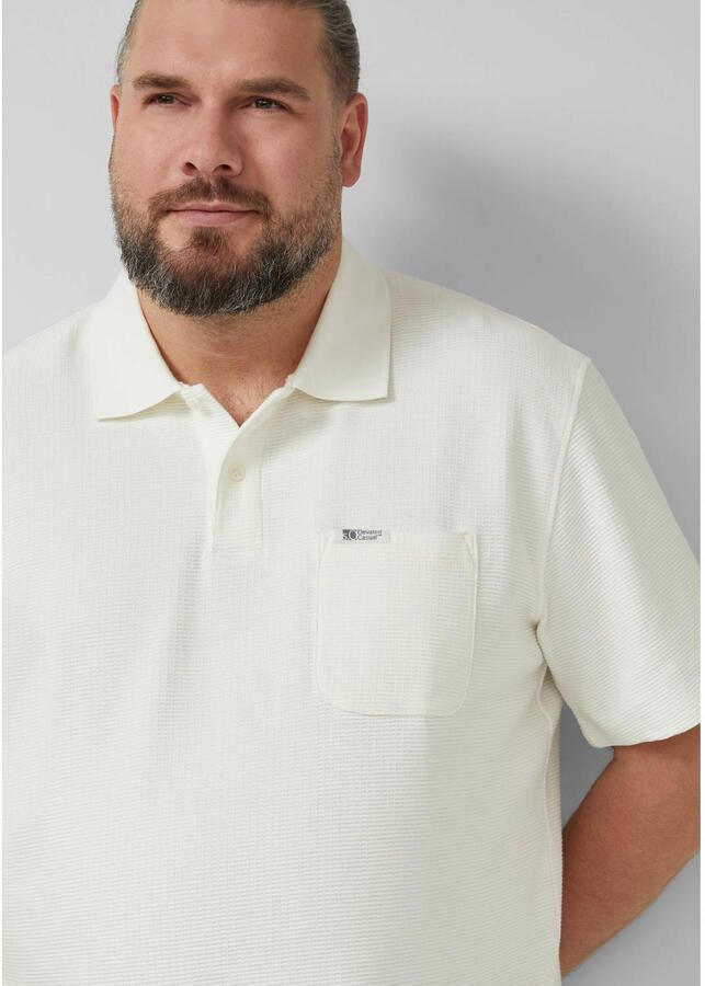 S.Oliver Big Size regular polo met textuur wit - Foto 2