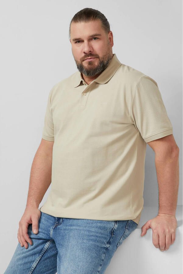 S.Oliver Big Size regular polo Plus Size beige - Foto 2