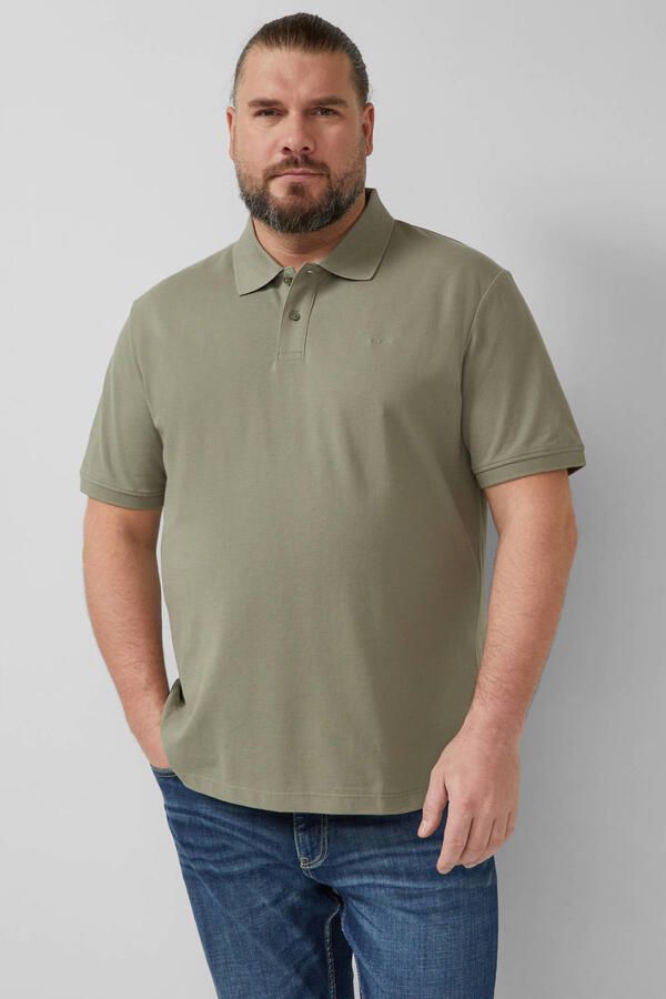 S.Oliver Big Size regular polo Plus Size donkergroen