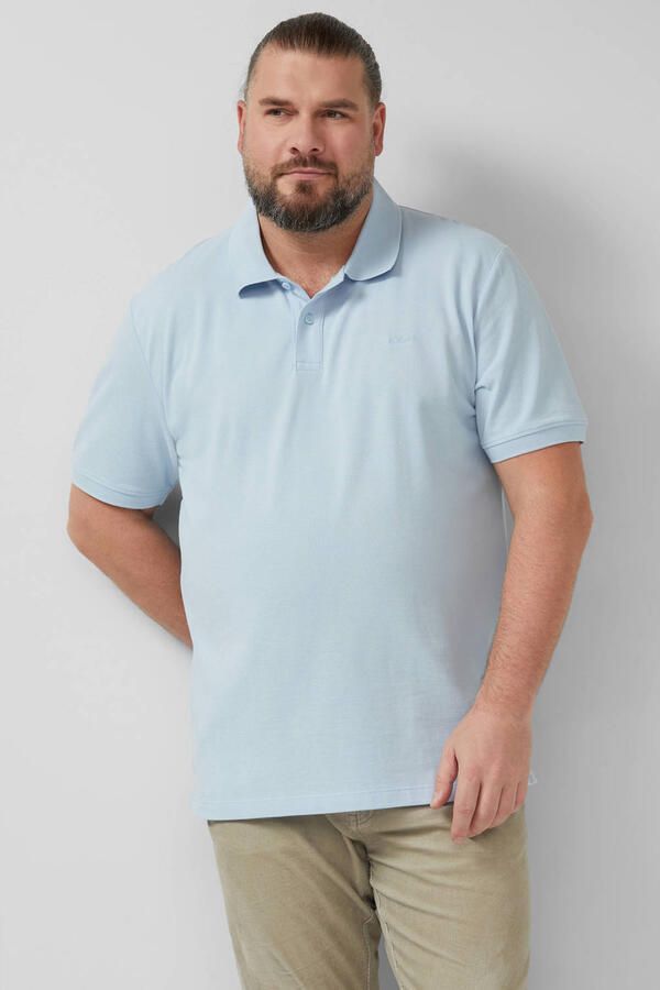 S.Oliver Big Size regular polo Plus Size lichtblauw