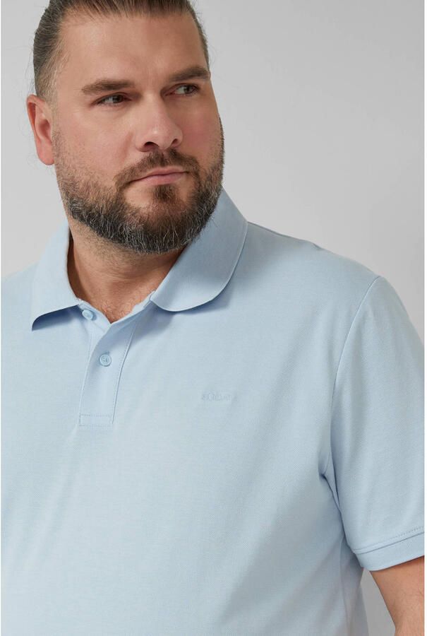 S.Oliver Big Size regular polo Plus Size lichtblauw - Foto 2