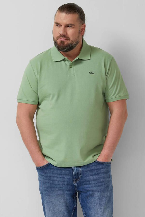 S.Oliver Big Size regular polo Plus Size lichtgroen