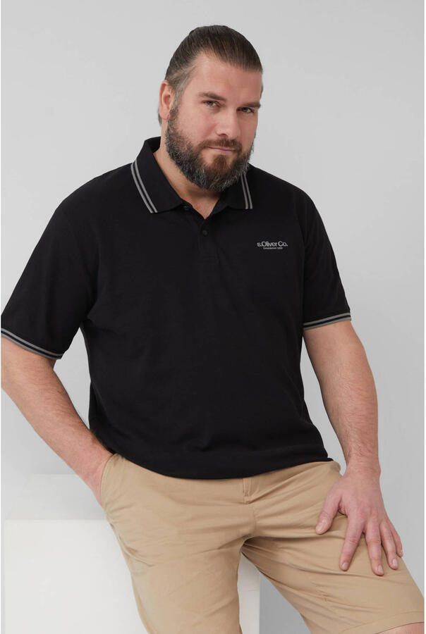 S.Oliver Big Size regular polo zwart - Foto 1