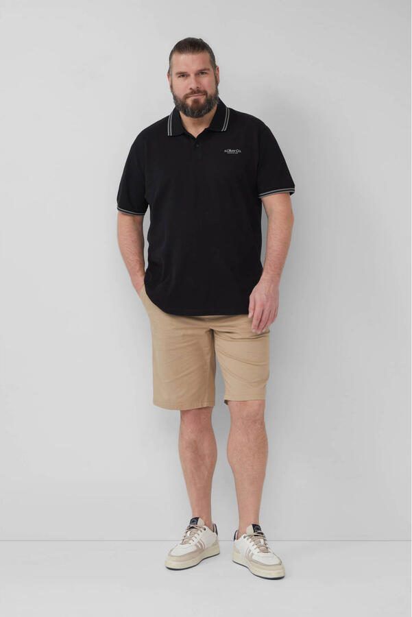 S.Oliver Big Size regular polo zwart - Foto 2