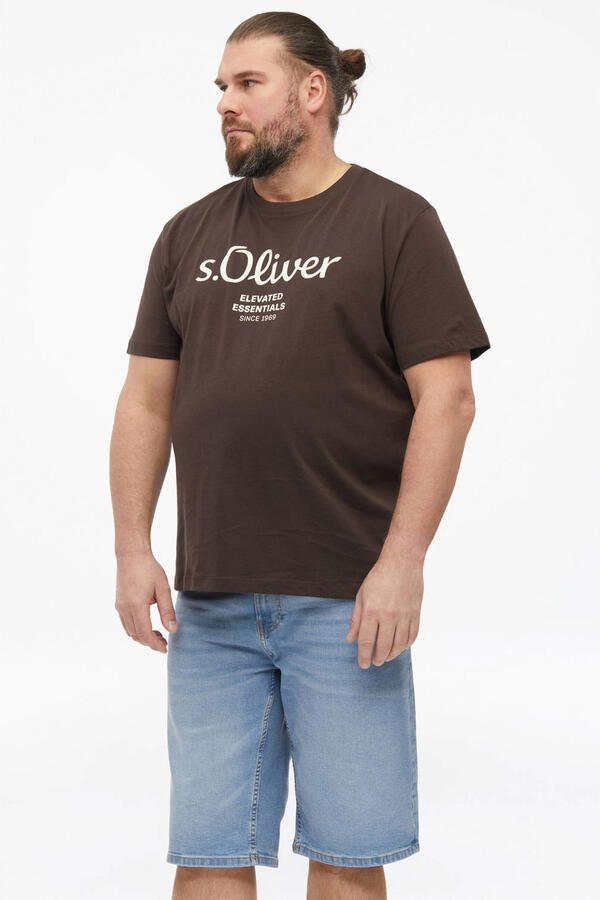 S.Oliver Big Size regular T-shirt bruin