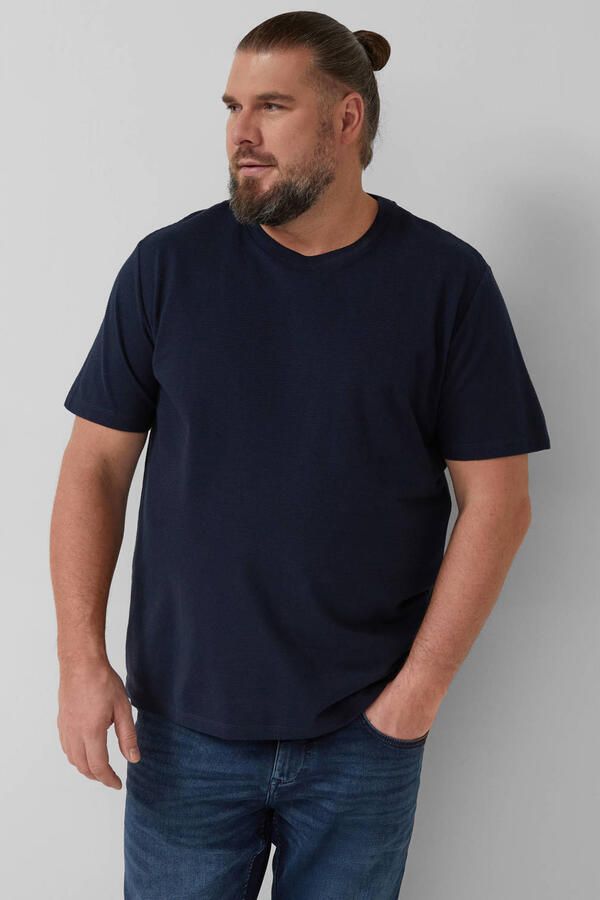 S.Oliver Big Size regular T-shirt donkerblauw