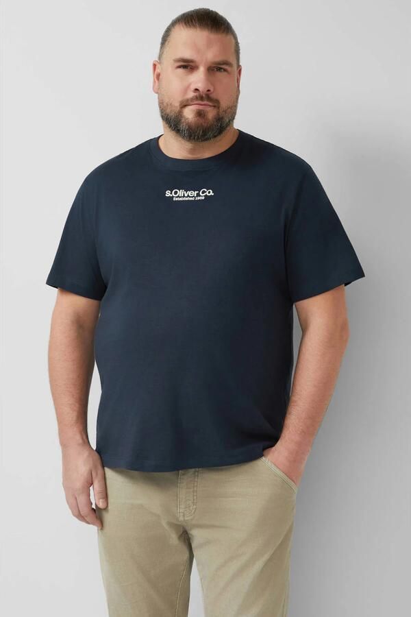 S.Oliver Big Size regular T-shirt donkerblauw