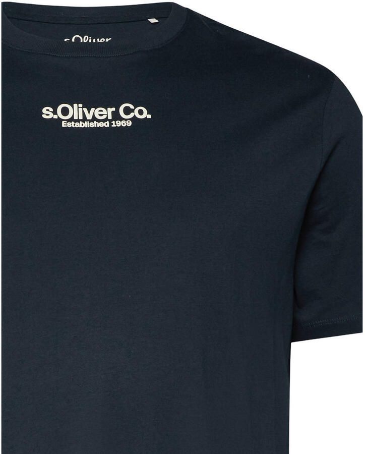 S.Oliver Big Size regular T-shirt donkerblauw - Foto 2