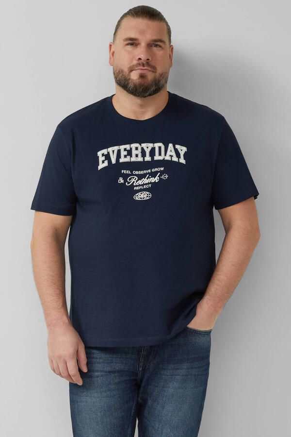S.Oliver Big Size regular T-shirt donkerblauw